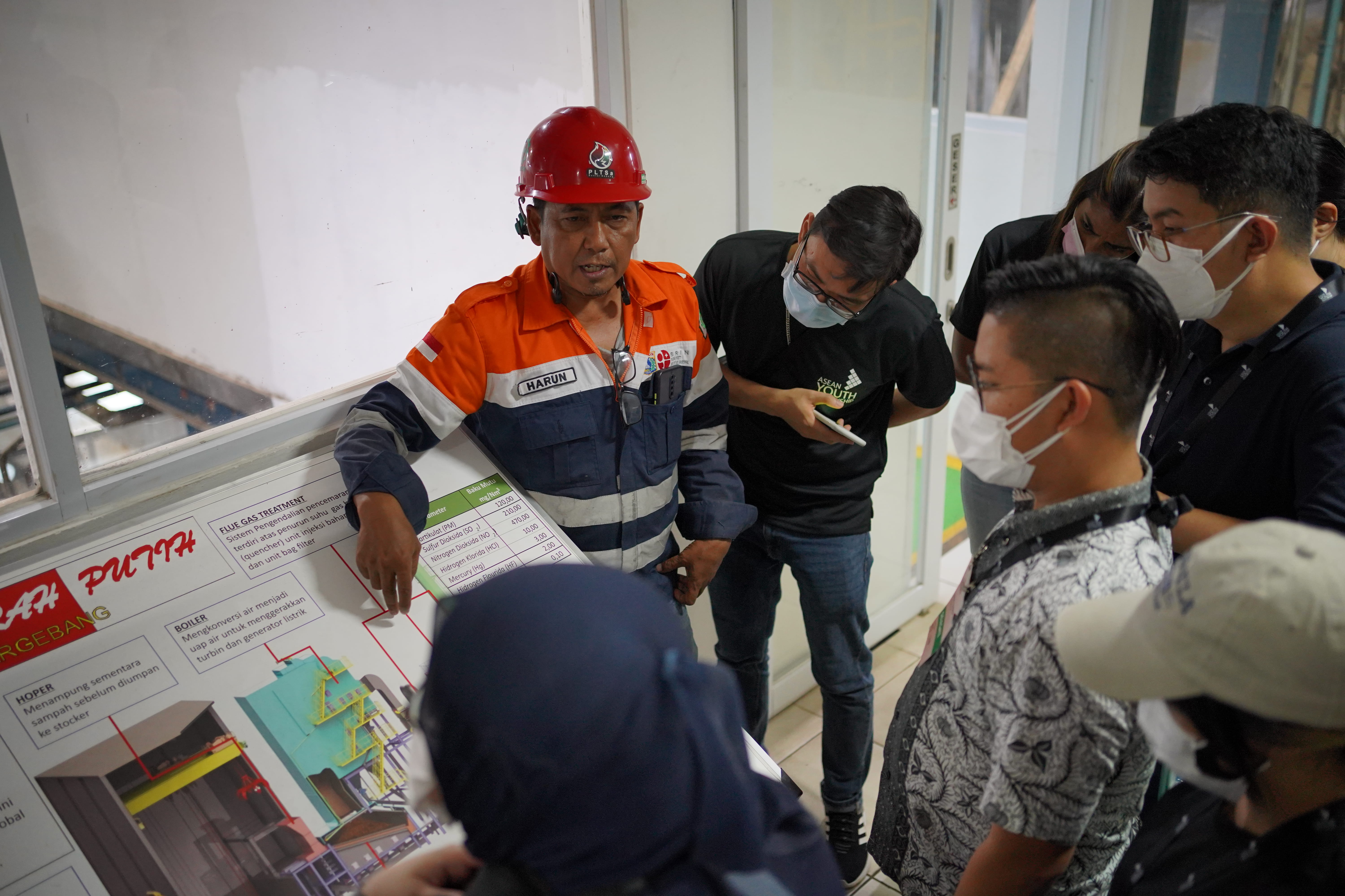 The Fellows learning about waste management and environmental sustainability