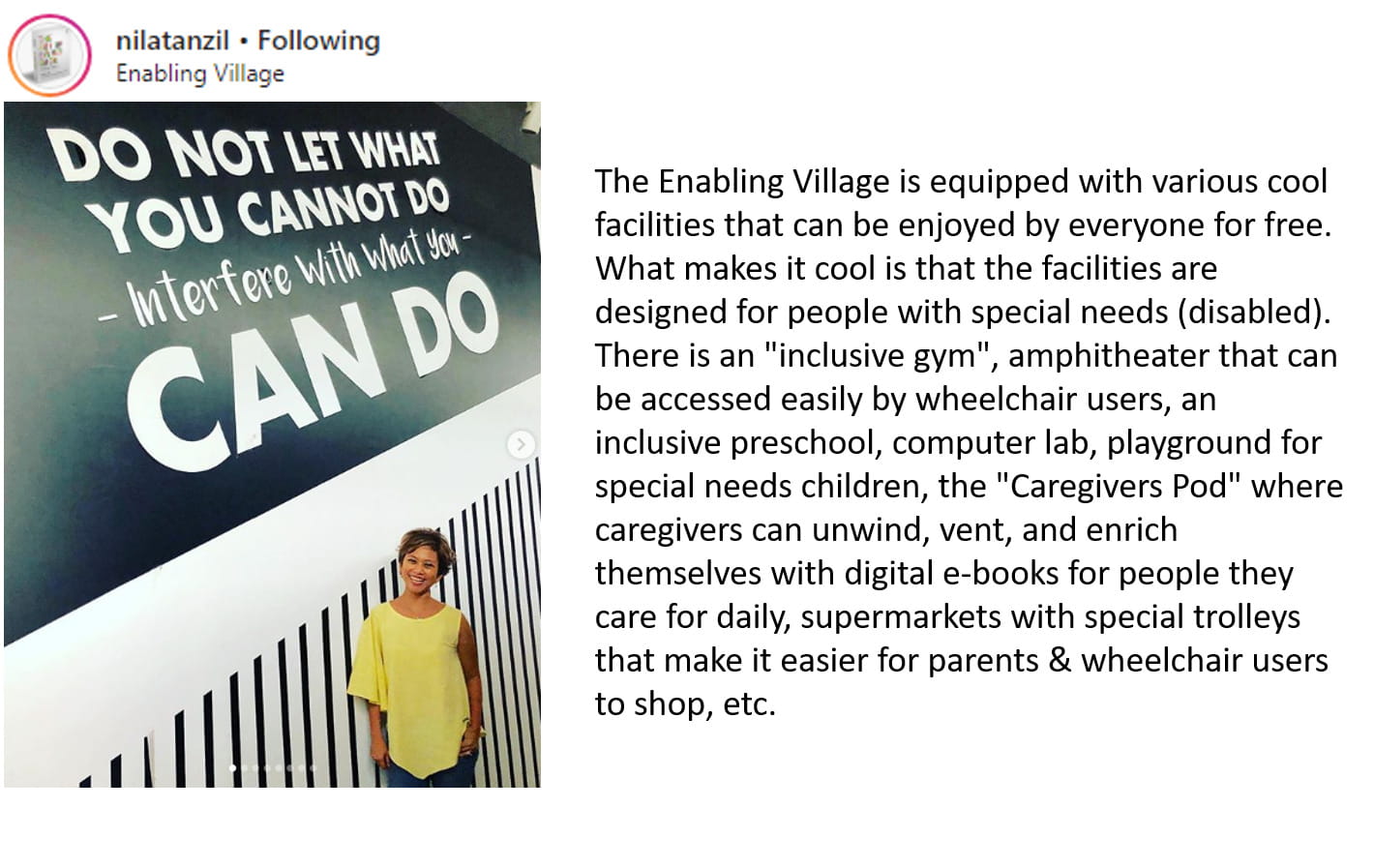 Nila Tanzil, from Indonesia on the Enabling Village