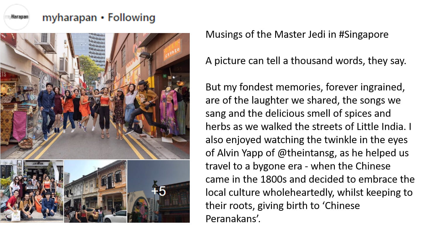 Nurfarini Daing, from Malaysia on Singapore’s cultural vibrancy